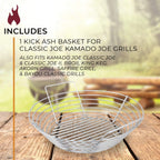 Stainless Steel Charcoal Ash Basket for Kamado Joe Classic - Classic Kamado Grill Charcoal Basket Accessory - Designed in Wisconsin
