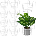 round hanging railing planters, 6.3" reinforced metal hanging, main product view