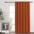 NICETOWN Patio Door Curtains Room Darkening 95" L by 84" W, Thermal Insulated Rustproof Ring Top Blackout Sunlight Reducing Bedroom Indoor Window Drapes for Porch, Mecca Red, Sold by 1 Panel