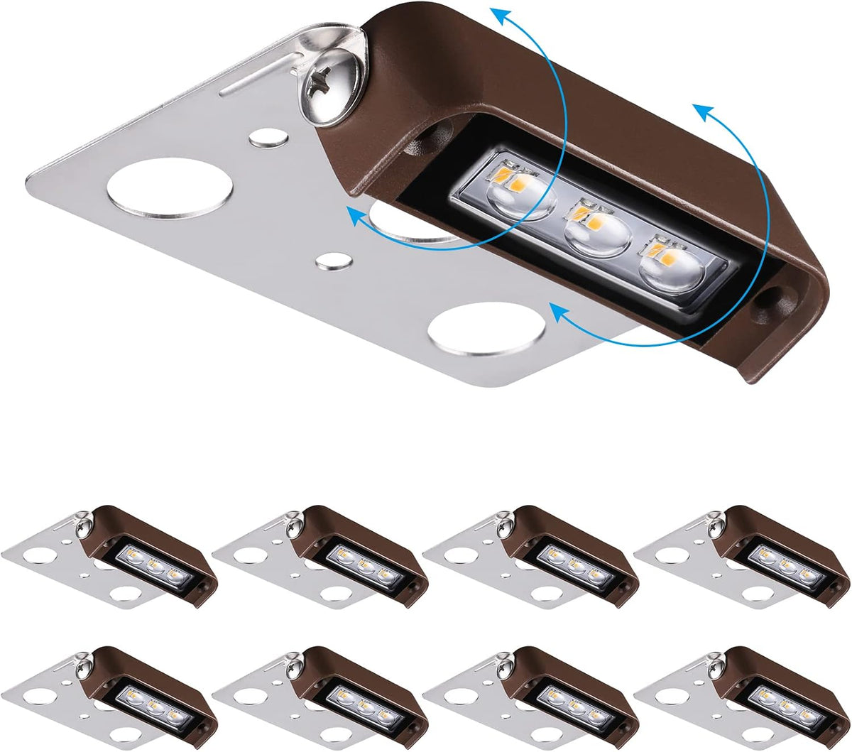 leonlite 8-pack 4 inch led hardscape lighting, 5000k, main product view