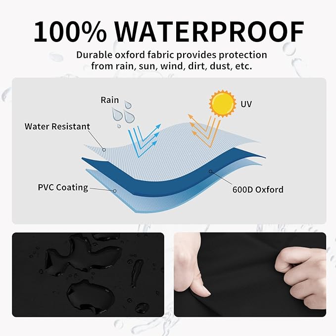 Easy-Going Heavy Duty 600D Outdoor Daybed Cover 75 Inch UV Resistant Patio Round Sofa Cover Waterproof Outdoor Canopy Daybed Sofa Cover with Air Vent 75" Dia x 35"/18" H, Black