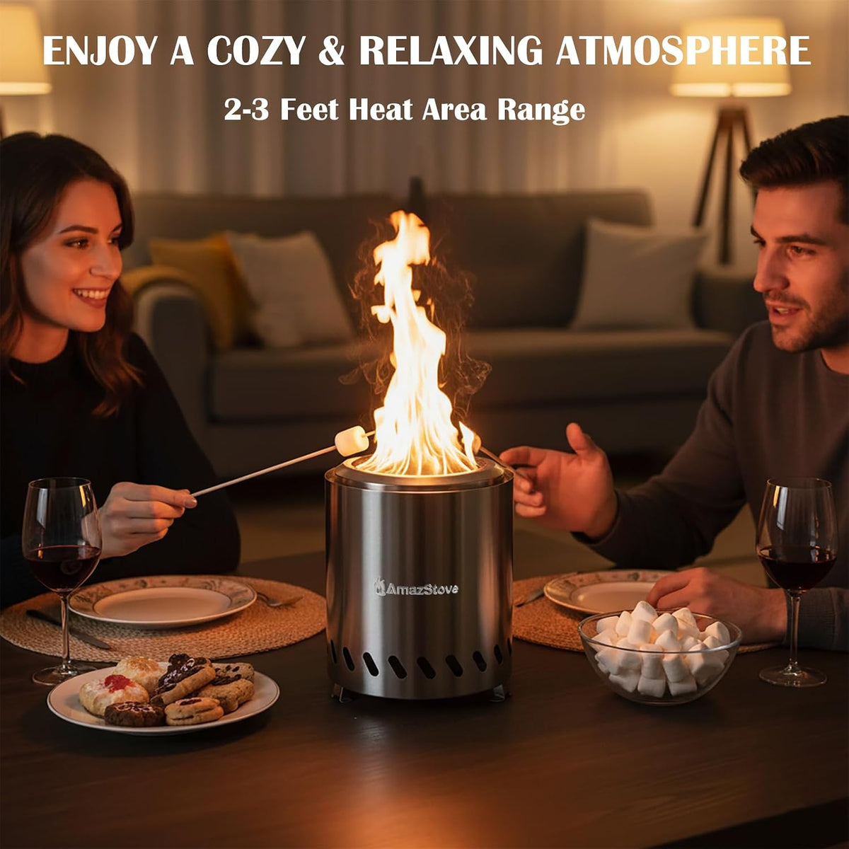 9.7 x 7.1 inch tabletop fire pit by showing dimensions