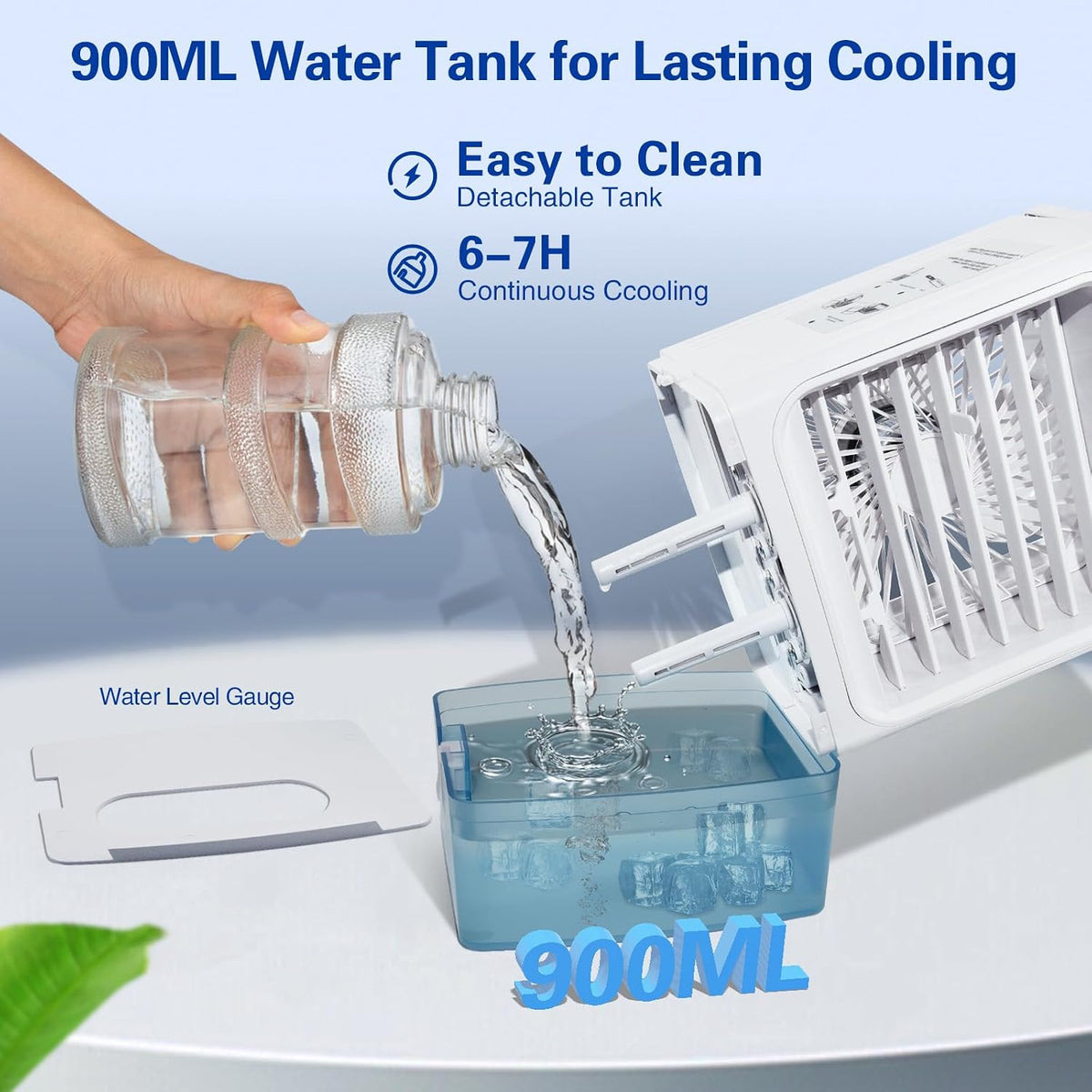 portable air conditioners mini portable ac unit 900ml, side view