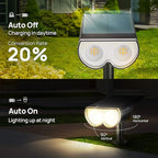 Consciot Solar Spot Lights Outdoor, 16 LEDs IP67 Waterproof, Auto On/Off Landscape Spotlights, 2-in-1 Adjustable Wall Lights for Garden Yard Pathway, 4 Pack (Warm White)