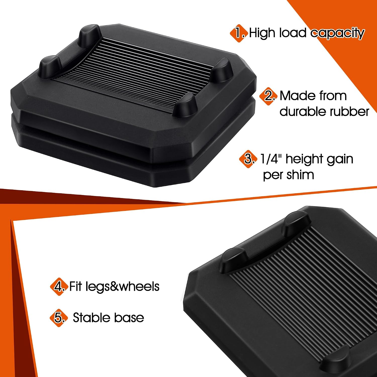 Griddle Leveling Shims Kit Compatible with Blackstone Griddle, Rubber Grill Levelers Outdoor for Most Grills, Keep Flat Top Grill in Level, Patent Pending