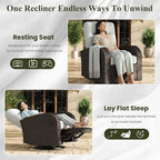 LayinSun Oversized Wicker Outdoor Swivel Glider Recliner with Adjustable Backrest & Footrest, Patio Reclining Lounge Chair - Set of 2