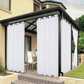 BONZER Outdoor Curtains for Patio Water Resistant Heavy Privacy Light Filtering Grommet Outside Curtains for Porch, Pergola, Gazebo, 1 Panel, 54W x 108L inch, White