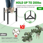 Airpark Plant Stand Indoor Adjustable, Metal Modern Plant Stand, Heavy Duty Stable Plant, Fit 8-12 inch Pots, Number of Items-3, Color-Black (Pot & Plant Not Included)