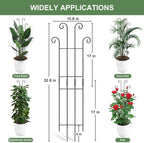 Coomin 32.6in Monstera Plant Support Stakes for Outdoor Plants, Garden Trellis for Climbing Plants, Metal Stakes for Potted Plants Pothos Plant Climber Support, 2P