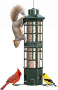metal hanging squirrel proof bird feeders, gravity spring, main product view