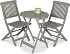 best choice products 3-piece acacia wood bistro set, main product view