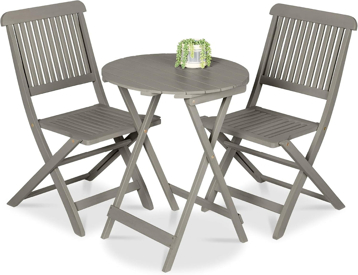 best choice products 3-piece acacia wood bistro set, main product view