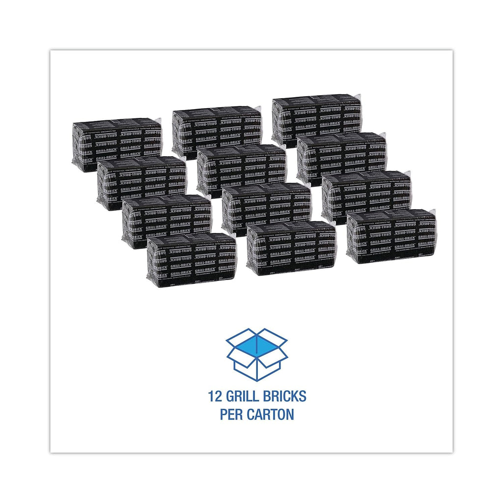 3M Grill-Brick Grill Cleaner GB12, 12 Pack of 3.5 in x 4 in x 8 in Bricks, Heavy Duty, Cleans Away Carbonized Grease and Oil, Flat Top Griddle Cleaning, Commerical Kitchen