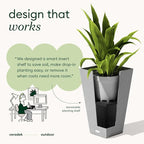 Veradek V-Resin Indoor/Outdoor Taper Planter (30 inch, Grey)