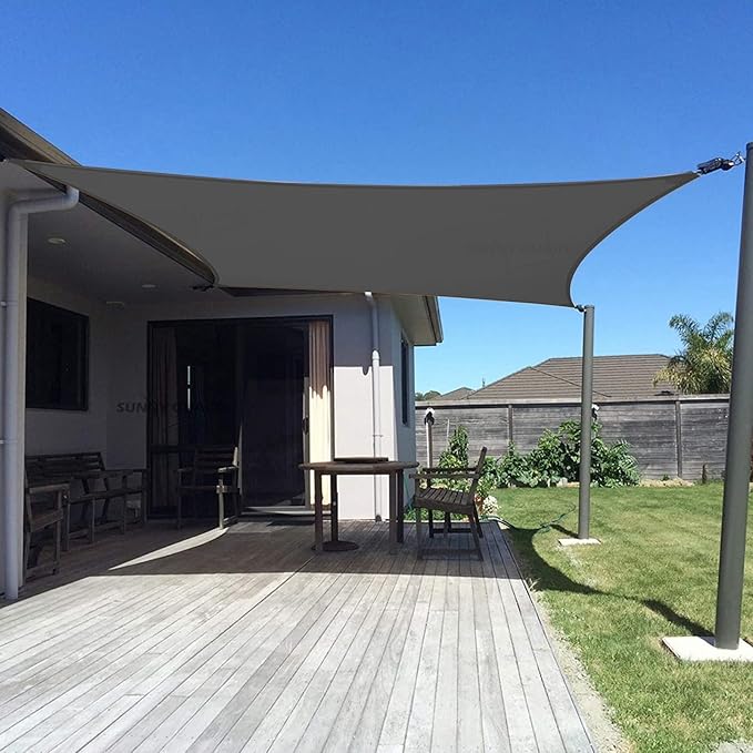 SUNNY GUARD Custom Size 4'x6' Graphite Grey Sun Shade Sail Rectangle UV Block Shade for Backyard Yard Patio Deck Garden(Customized)