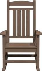 KINGYES Outdoor Rocking Chair Set of 2, High Density Polyethylene Patio Rocking Chairs with 330lbs Support for Adults, Brown