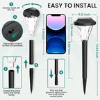 GIGALUMI 8 Pack Solar Lights Outdoor Waterproof, Outdoor Solar Lights for Yard, Solar Garden Lights, Yard Decorations Outdoor for Pathway, Patio, Garden, Driveway, Lawn, and Landscape(Cold White)