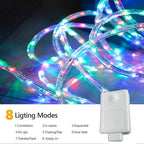 200ft LED Rope Lights Outdoor, 1440 LED Flexible Tube Lights with 8 Modes, Waterproof LED Rope Lighting for Outside, Garden, Patio, Bedroom, Party, Pool, Fences, Indoor Outdoor Decoration (Multicolor)