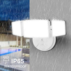 Onforu 2 Pack 75W Flood Lights Outdoor, 7000LM LED Flood Lighting Outdoor Switch Controlled, IP65 Waterproof Exterior Floodlight Fixture with 3 Adjustable Heads, 6500K Security Light for Garage Yard