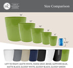 The HC Companies Aria Round Self-Watering Pot - Lightweight Plastic Planter for Herbs & More - Durable Plant Pots for Indoor Plants & Outdoor Plants (12" Glossy Black, Pack of 1)