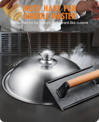Griddle Accessories Kit for Blackstone with Dome and Burger Press | Includes a 12.5 inch 304 stainless steel dome and rectangular cast iron press for burgers, bacon, steaks, and vegetables.