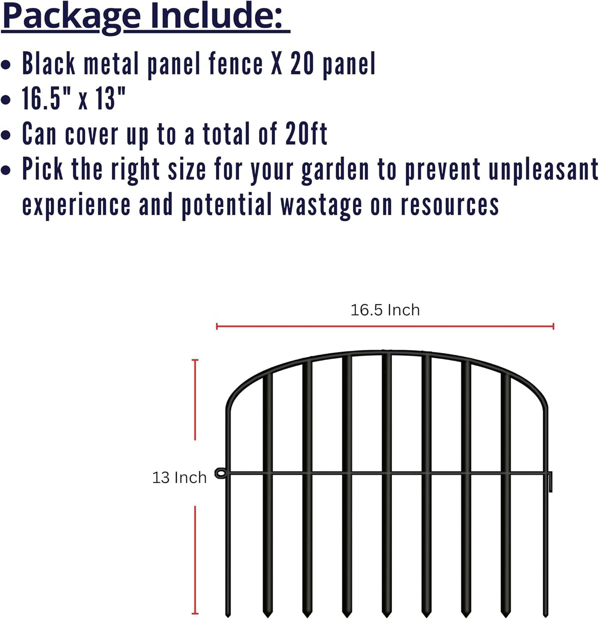 shoplala decorative fence (20 panels) 13in(l) x 16.5in(h) shown in use