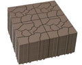 plastic interlocking deck patio tiles, brown, stone, main product view