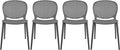 2xhome Set of 4 Patio Dining Chairs | Modern Stackable Outdoor Pool Side Chair | Weather Resistant Plastic for Yard, Porch, Balcony, Kitchen, Gray