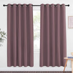 NICETOWN Blackout Curtain Panels for Bedroom - Grommet Room Darkening Noise Reducing Thermal Insulated Solid Privacy Window Treatments for Living Room (1 Panel, W66 x L72, Dry Rose)