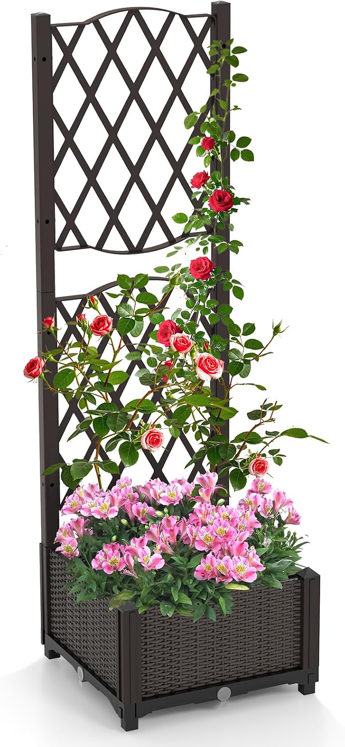 giantex raised garden bed w/trellis, garden planter for, main product view