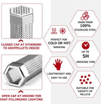 12” Smoke Tube for Pellet Smoker, Hot/Cold Smoking on Grill 5hrs | Stainless Steel 12" Smoker Tube with Wood Pellet or Chips, Hot or Cold Smoking on any Grill or Smoke for 5 Hrs, Easy to Clean