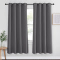 NICETOWN Blackout Curtain Panel for Bedroom - Three Pass Microfiber Noise Reducing Thermal Insulated Solid Ring Top Blackout Window Drape (1 Panel, 52 x 72 inches, Gray)