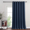 NICETOWN Blackout Navy Blue Bedroom Curtain 118 inches Long, Grommet Thermal Insulated Room Divider Drape Solid Window Treatment for Sliding Door/Living Room, W80 x L118, 1 Panel