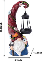 Pohabery Gnome Garden Decor Statue Solar Gnomes Decorations for Yard with Lantern Light Outdoor Decorations for Patio Mom Gift