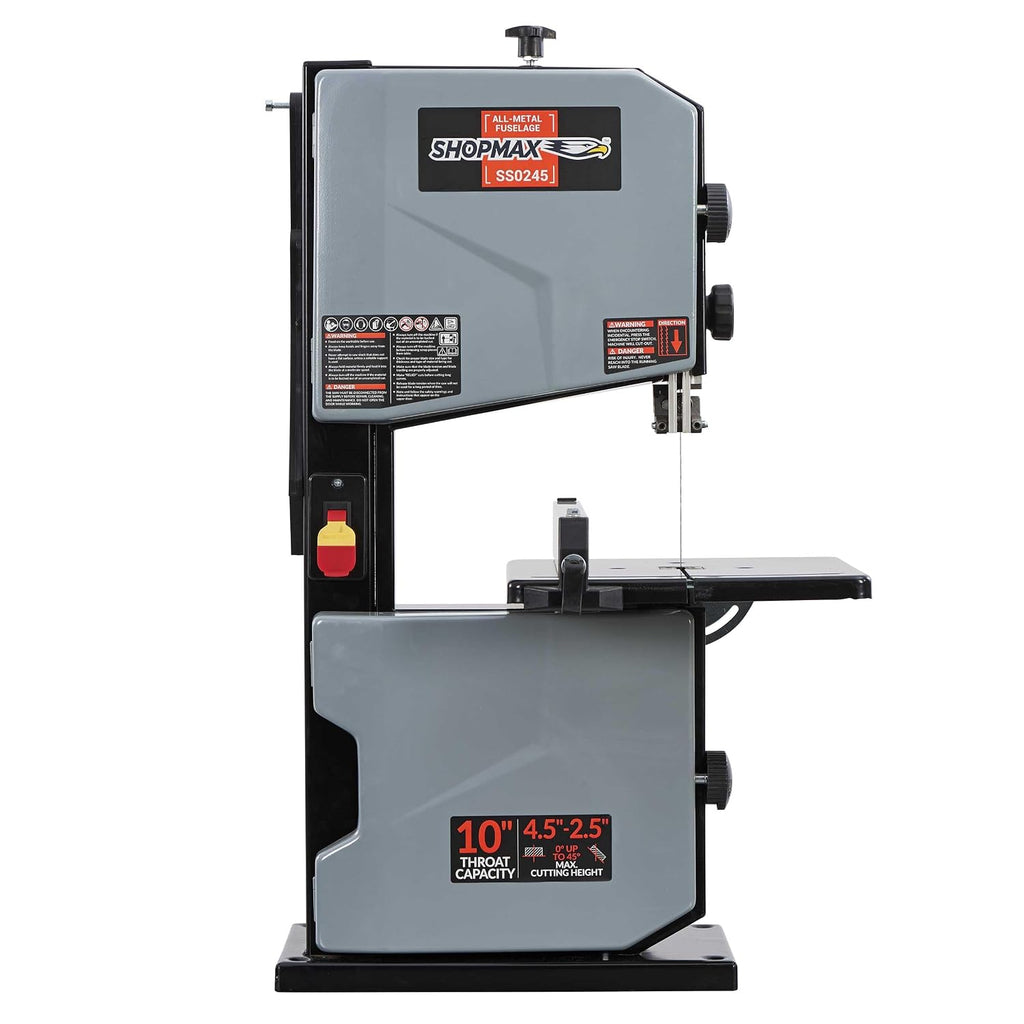 shopmax shopmax 4.2 amp 10-inch benchtop band saw, close-up detail