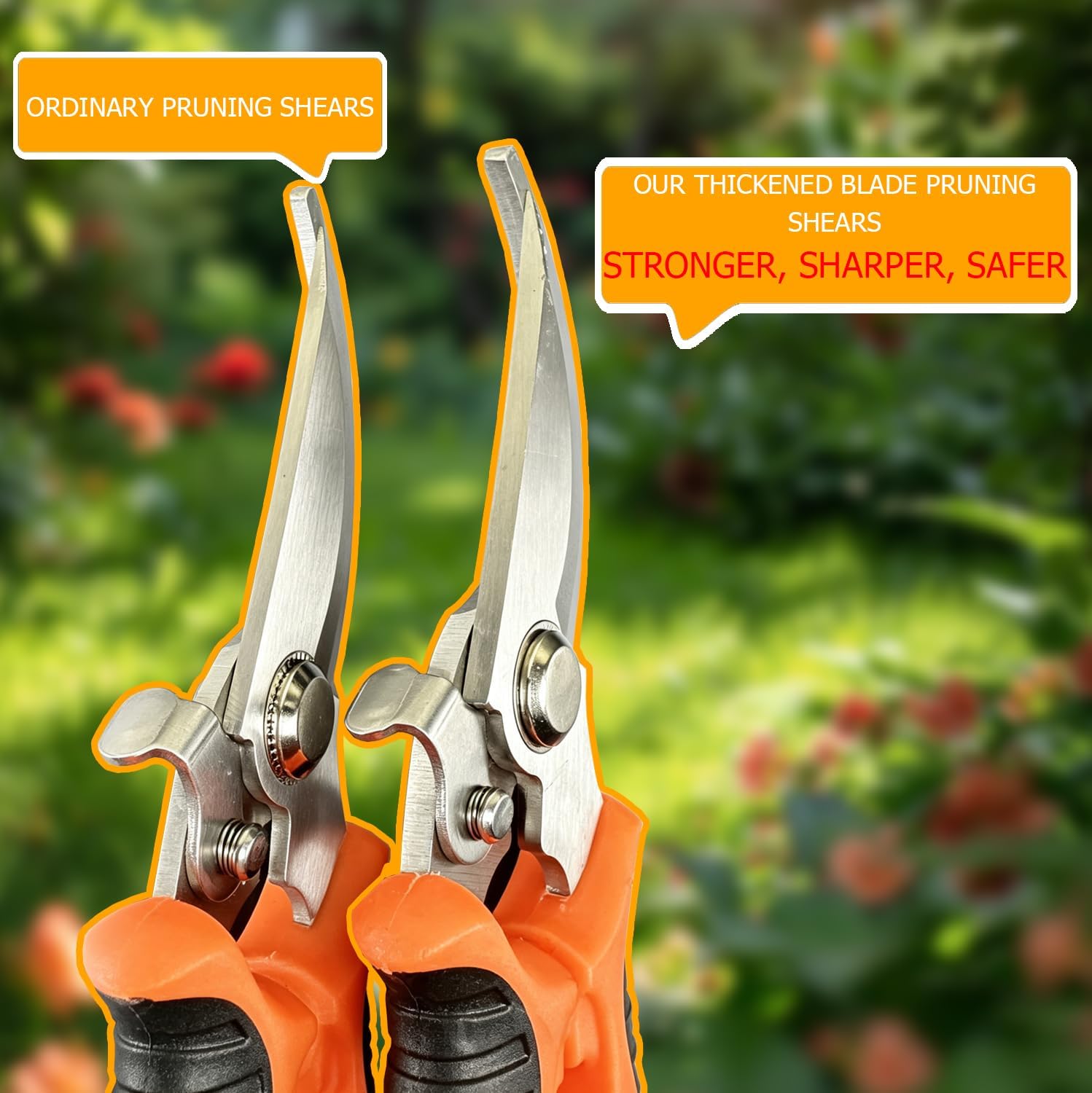 4-Pack Multifunctional Garden Scissors Set-BIDMLI Stainless Steel Pruning &Floral Shears with One-Piece Handle Blades for Tree Pruning, Flower Trimming, and Fruit Picking Tasks at Home&Garden Tool.