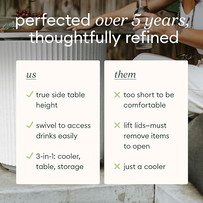 Veradek Outdoor Cooler Side Table - 2 in 1 - Designed for use as Outdoor Side Table, Patio Decor and Ice Chest