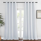 NICETOWN Room Darkening Long Curtain - (52 inches W x 108 inches, Greyish White, 1-Pack) Home Fashion Ring Top Thermal Insulated Window Treatment Drape for Nursery