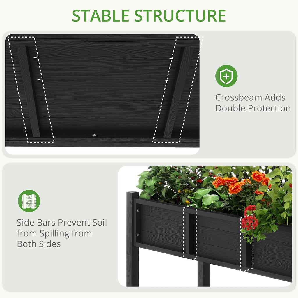lue bona raised garden bed with tools, 45*18*29, side view
