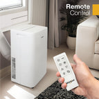 whirlpool 14,000 btu portable air conditioner with heater on a desk or shelf