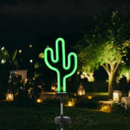 Solar Garden Stake Lights, Waterproof Landscape Light, Solar Landscape Path Lights, Neon Lights, Outdoor Decor for Garden, Yard, Lawn, Pathway, Patio, Backyard (Cactus)