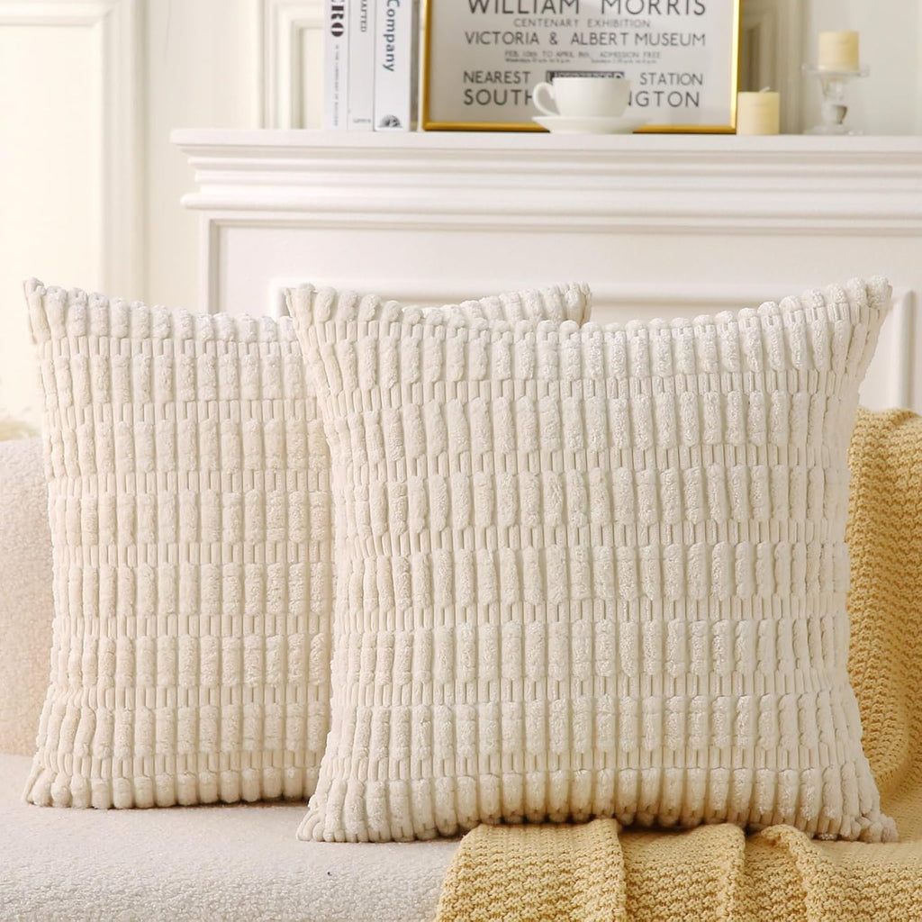 corduroy decorative throw pillow with inserts, 18x18 inch, main product view