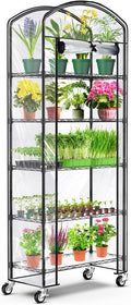 5-tier greenhouse with caster wheel, shelf height adjustable, main product view