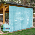 SpaceDresser Waterproof Outdoor Sheer Curtains for Patio - 2 Panels Rod Pocket Indoor Voile Sheer Curtain for Living Room,100W x 108L inch, Aqua