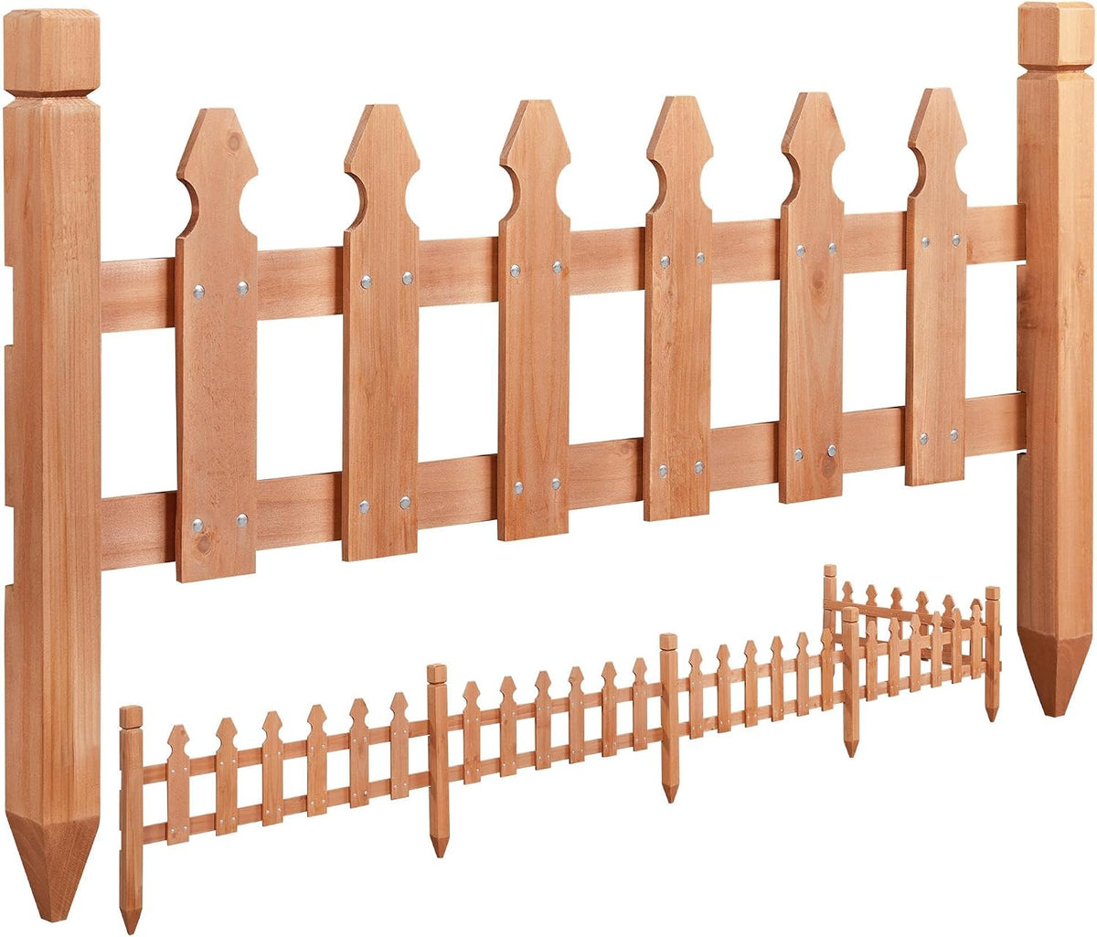 topeakmart 177.5in picket fence for garden, wooden fence, main product view