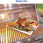 BBQ Grill Pan for Vegetables, Grill Topper Stainless Steel BBQ Wok with Handles Professional Cookware Grill Accessories for Barbecue Grills Outdoor Cooking