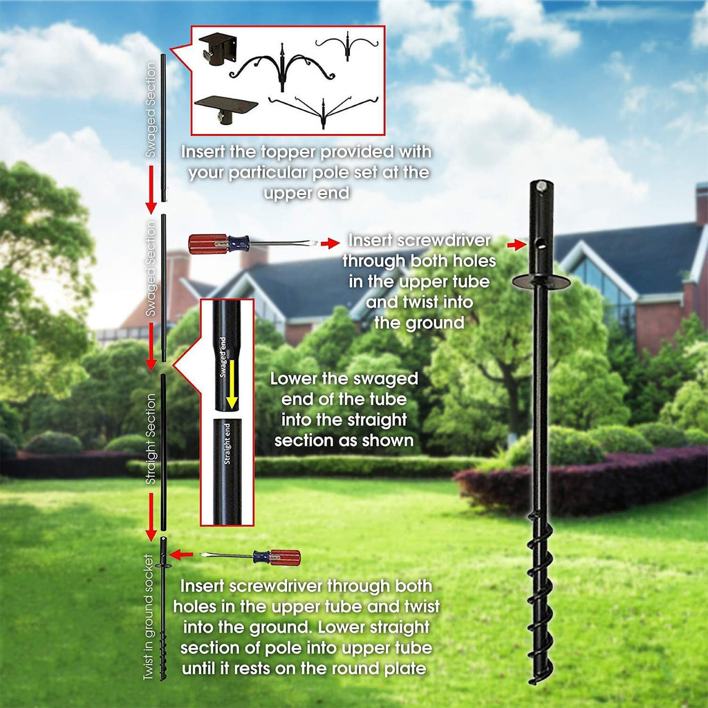 Tool & Die 5 Piece Feeder Pole Set with Twist-in Ground Socket