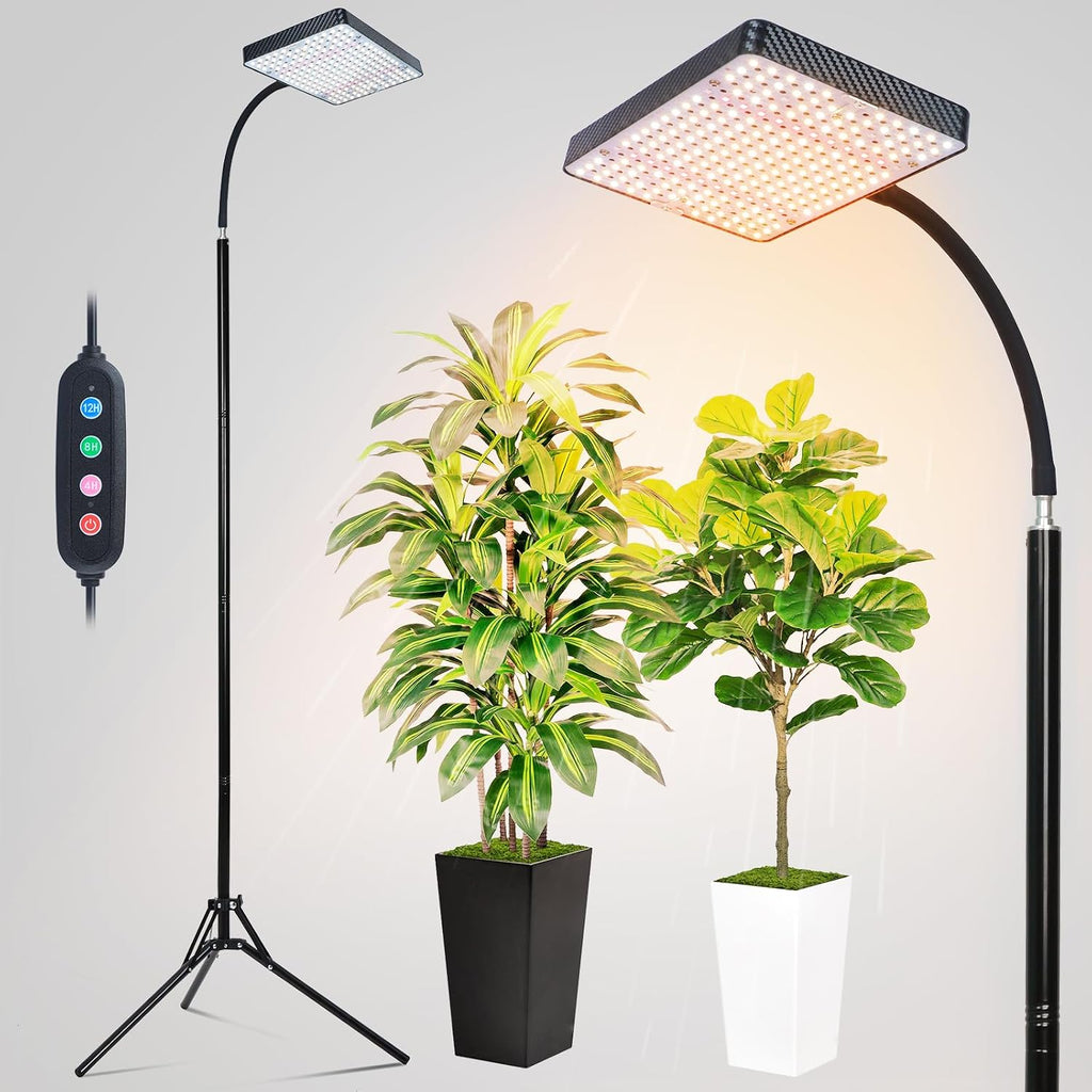 2026 Full Spectrum Grow Light with Stand, 25 Watt Bright Grow Lights for Indoor Tall Plants, Bonsai Tree, Auto On/Off Daily Timer(4/8/12/16/20H), Adjustable Stand 24"-78"
