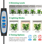 Aumtrly Grow Light Black 2 Pack, Full Spectrum Indoor Plant Light with Base | 3 Spectrum Modes, 5000K White, 26" Adjustable Height, 6/12/16H Auto Timer, 5 Brightness Levels, for Seedlings, Small Plants