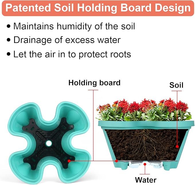 GameXcel Vertical Planter 5 Tier Stackable Planters Garden Planters Strawberry Herb Flower and Vegetable Planter Indoor Outdoor Gardening Pots with Removable Wheels and Tools